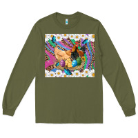 Army Green easter farm chicken chick rooster daisys butterfly sunflower eggs glit Long Sleeve Tee - Artiststas