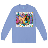 Colony Blue easter farm chicken chick rooster daisys butterfly sunflower eggs glit Long Sleeve Tee - Artiststas