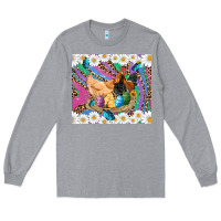 Heather Grey easter farm chicken chick rooster daisys butterfly sunflower eggs glit Long Sleeve Tee - Artiststas