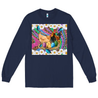 Navy easter farm chicken chick rooster daisys butterfly sunflower eggs glit Long Sleeve Tee - Artiststas