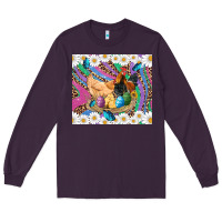 Plum easter farm chicken chick rooster daisys butterfly sunflower eggs glit Long Sleeve Tee - Artiststas
