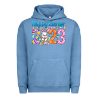 Pigment Pebble Blue Happy Easter 2023 Easter Day Urban Hoodie - HowdyJamesFarm