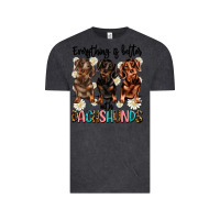 Vintage Black everything is better with dachshunds Vintage Tee - JahusDesignShop