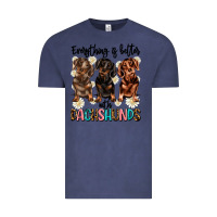 Vintage Denim everything is better with dachshunds Vintage Tee - JahusDesignShop