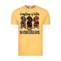 Vintage Mustard everything is better with dachshunds Vintage Tee - JahusDesignShop