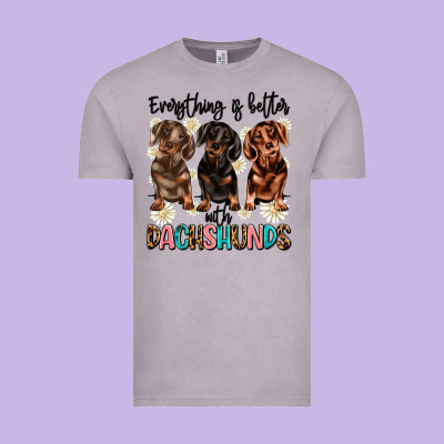 Everything Is Better With Dachshunds Vintage Tee Designed By Jahusdesignshop