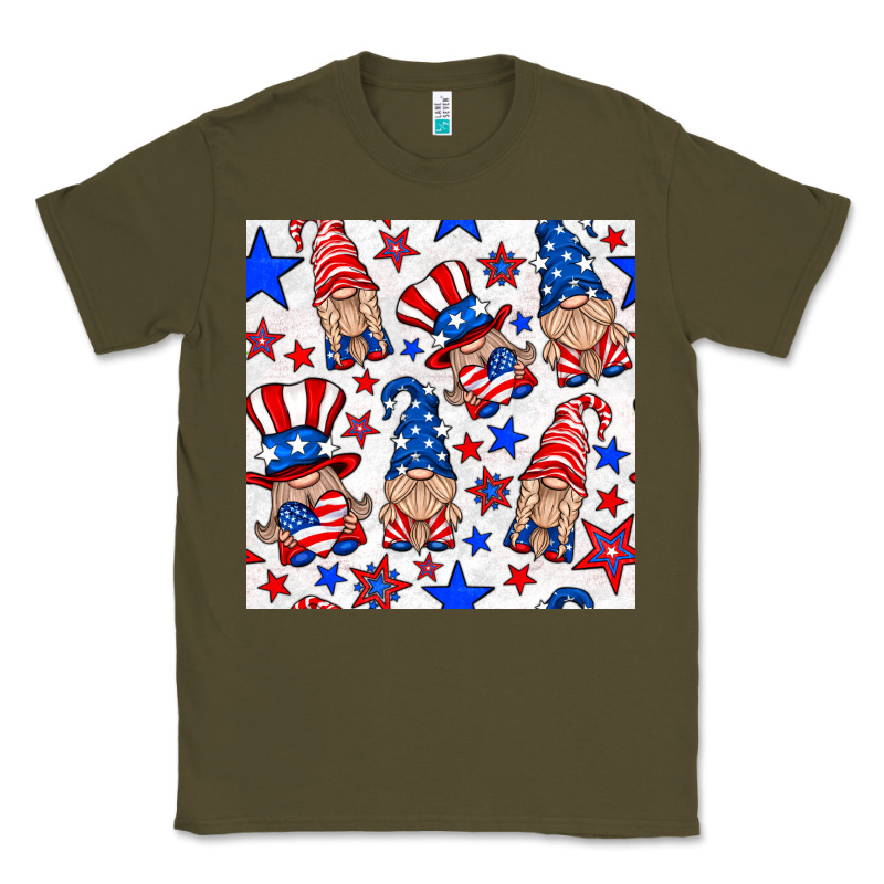 4th Of July Patriotic Gnome Seamless Pattern Classic Tee by BundleAndBundleShop | Teevron