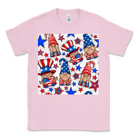 Bubblegum Pink 4th of july patriotic gnome seamless pattern Classic Tee - BundleAndBundleShop