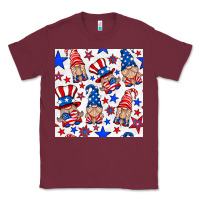 Burgundy 4th of july patriotic gnome seamless pattern Classic Tee - BundleAndBundleShop