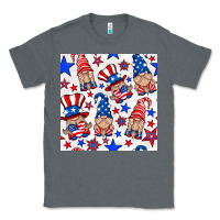 Charcoal Heather 4th of july patriotic gnome seamless pattern Classic Tee - BundleAndBundleShop