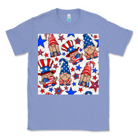Colony Blue 4th of july patriotic gnome seamless pattern Classic Tee - BundleAndBundleShop