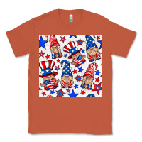 Copper 4th of july patriotic gnome seamless pattern Classic Tee - BundleAndBundleShop