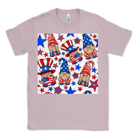Lilac 4th of july patriotic gnome seamless pattern Classic Tee - BundleAndBundleShop