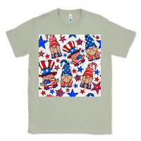 Matcha 4th of july patriotic gnome seamless pattern Classic Tee - BundleAndBundleShop