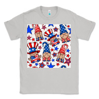 Moon Dust 4th of july patriotic gnome seamless pattern Classic Tee - BundleAndBundleShop