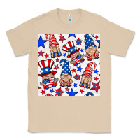 Mushroom 4th of july patriotic gnome seamless pattern Classic Tee - BundleAndBundleShop