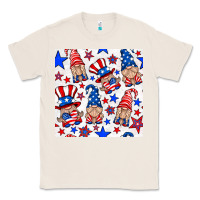 Natural 4th of july patriotic gnome seamless pattern Classic Tee - BundleAndBundleShop