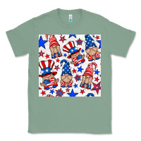 Sage 4th of july patriotic gnome seamless pattern Classic Tee - BundleAndBundleShop