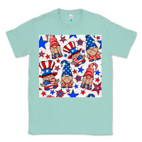 Seafoam 4th of july patriotic gnome seamless pattern Classic Tee - BundleAndBundleShop