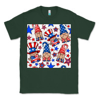 Sports Green 4th of july patriotic gnome seamless pattern Classic Tee - BundleAndBundleShop