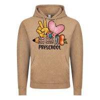Vintage Coffee peace love preschool Vintage Hoodie - JahusDesignShop