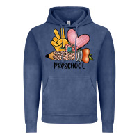 Vintage Denim peace love preschool Vintage Hoodie - JahusDesignShop