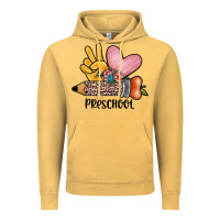 Vintage Mustard peace love preschool Vintage Hoodie - JahusDesignShop