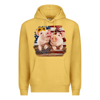 Antique Gold Cute Couple American Pigs Premium Hoodie - Bettercallsaul