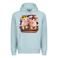 Blue Mist Cute Couple American Pigs Premium Hoodie - Bettercallsaul