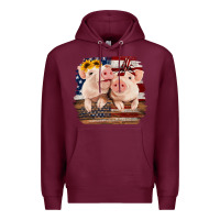 Cute Couple American Pigs Premium Hoodie | Teevron