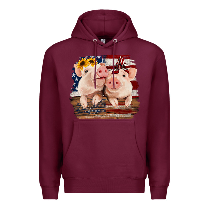 Cute Couple American Pigs Premium Hoodie by Bettercallsaul | Teevron