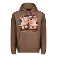 Chestnut Cute Couple American Pigs Premium Hoodie - Bettercallsaul