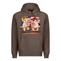 Coffee Cute Couple American Pigs Premium Hoodie - Bettercallsaul