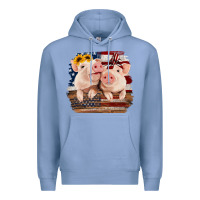 Colony Blue Cute Couple American Pigs Premium Hoodie - Bettercallsaul