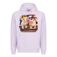 Lilac Cute Couple American Pigs Premium Hoodie - Bettercallsaul
