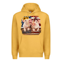 Mustard Cute Couple American Pigs Premium Hoodie - Bettercallsaul