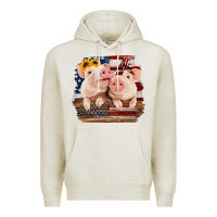 Oatmeal Heather Cute Couple American Pigs Premium Hoodie - Bettercallsaul