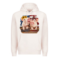 Pale Pink Cute Couple American Pigs Premium Hoodie - Bettercallsaul