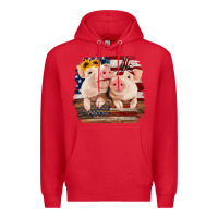Red Cute Couple American Pigs Premium Hoodie - Bettercallsaul