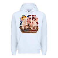 White Cute Couple American Pigs Premium Hoodie - Bettercallsaul