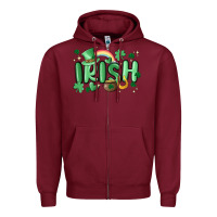 Burgundy irish Zipper Hoodie - MaliasSmallBusiness