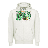 Oatmeal Heather irish Zipper Hoodie - MaliasSmallBusiness