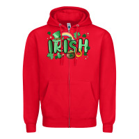 Red irish Zipper Hoodie - MaliasSmallBusiness