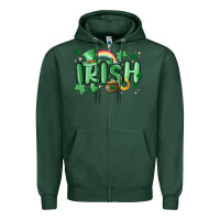 Sports Green irish Zipper Hoodie - MaliasSmallBusiness