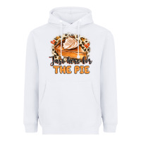 White Just Here For The Pie Heavyweight Hoodie - MaliasSmallBusiness