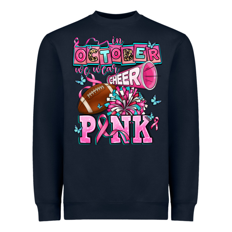In October We Wear Cheer Pink Football Heavyweight Sweatshirt by AdoDesignShop | Teevron