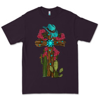 Plum Gemstone Cross With Cactus Premium Tee - RanaPortraitStore