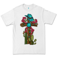 White Gemstone Cross With Cactus Premium Tee - RanaPortraitStore