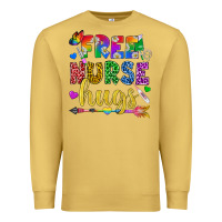 Antique Gold Free Nurse Hugs Pride LGBTQ+ Premium Sweatshirt - BundleAndBundleShop