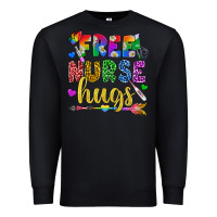 Black Free Nurse Hugs Pride LGBTQ+ Premium Sweatshirt - BundleAndBundleShop